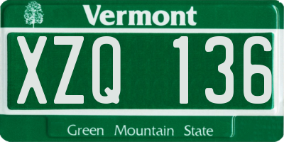VT license plate XZQ136