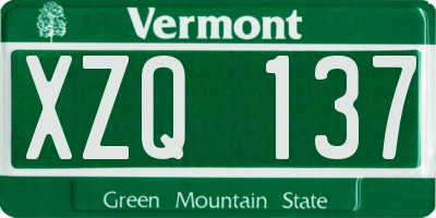 VT license plate XZQ137