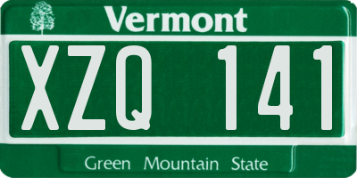 VT license plate XZQ141
