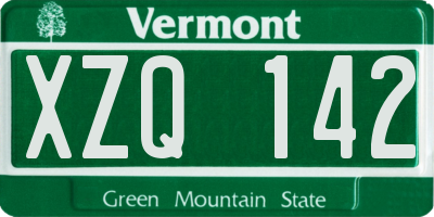 VT license plate XZQ142