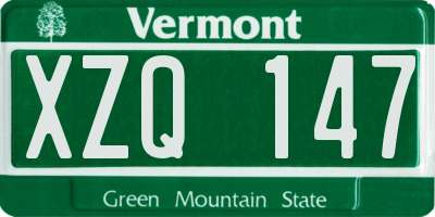 VT license plate XZQ147