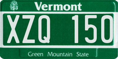 VT license plate XZQ150