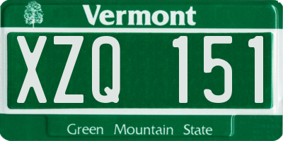 VT license plate XZQ151