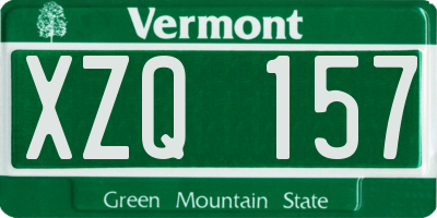 VT license plate XZQ157