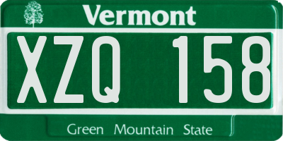 VT license plate XZQ158