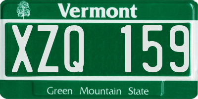 VT license plate XZQ159