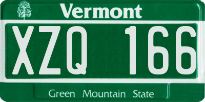 VT license plate XZQ166