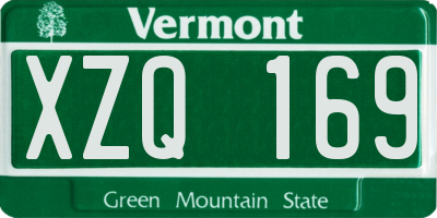 VT license plate XZQ169
