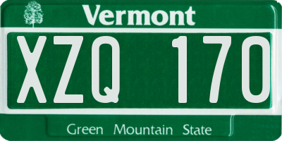 VT license plate XZQ170