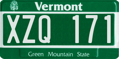 VT license plate XZQ171