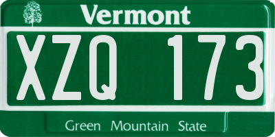VT license plate XZQ173