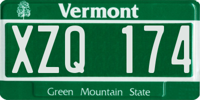 VT license plate XZQ174