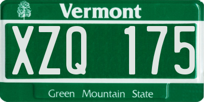 VT license plate XZQ175