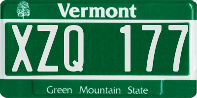 VT license plate XZQ177