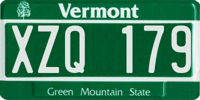 VT license plate XZQ179