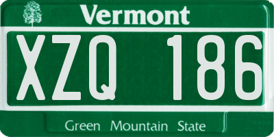 VT license plate XZQ186