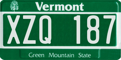 VT license plate XZQ187