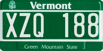 VT license plate XZQ188