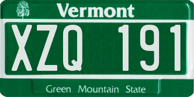 VT license plate XZQ191