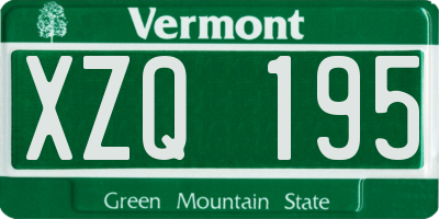 VT license plate XZQ195