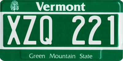 VT license plate XZQ221