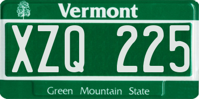 VT license plate XZQ225