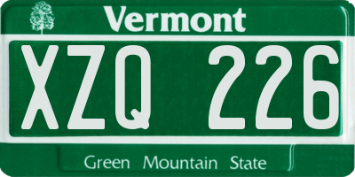 VT license plate XZQ226