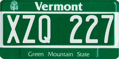 VT license plate XZQ227