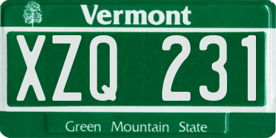 VT license plate XZQ231