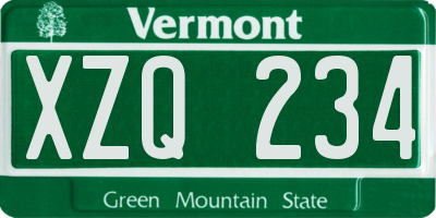 VT license plate XZQ234