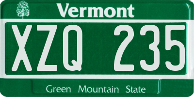 VT license plate XZQ235