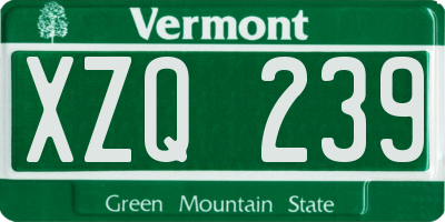 VT license plate XZQ239