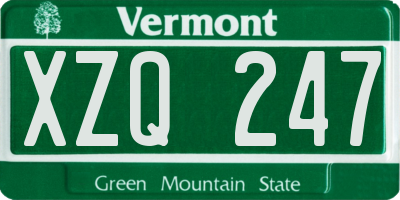 VT license plate XZQ247