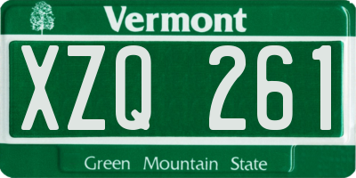 VT license plate XZQ261