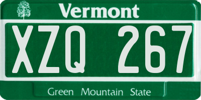 VT license plate XZQ267