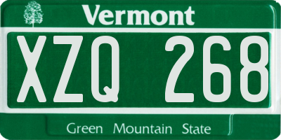 VT license plate XZQ268