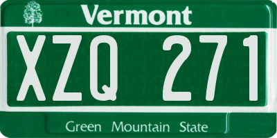 VT license plate XZQ271