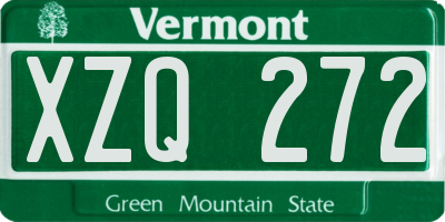 VT license plate XZQ272