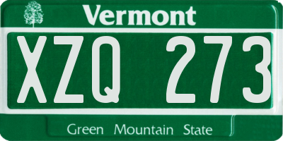 VT license plate XZQ273
