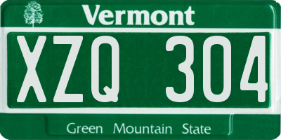 VT license plate XZQ304