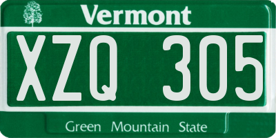 VT license plate XZQ305
