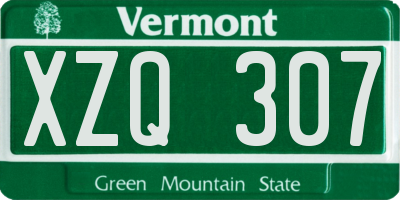 VT license plate XZQ307
