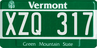 VT license plate XZQ317