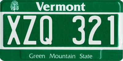 VT license plate XZQ321