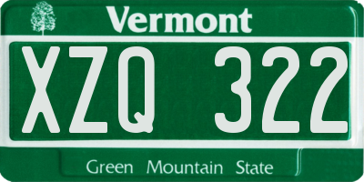 VT license plate XZQ322