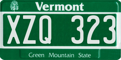 VT license plate XZQ323