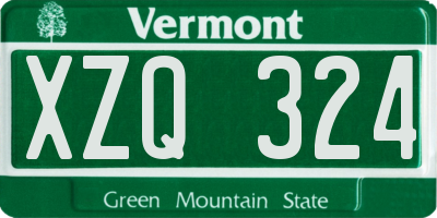 VT license plate XZQ324
