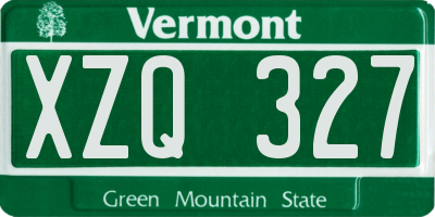 VT license plate XZQ327