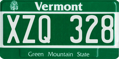 VT license plate XZQ328