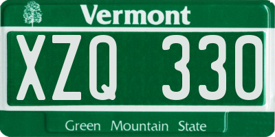 VT license plate XZQ330